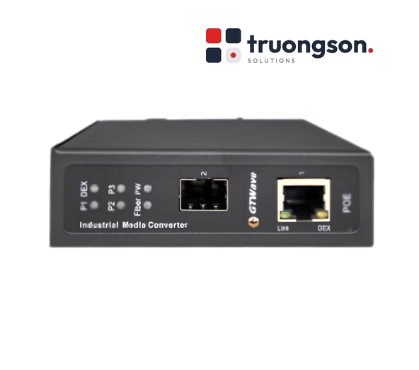 Switch Công Nghiệp PoE 1 cổng RJ45 + 1 Cổng Quang SFP, Hi-PoE GTWave Non-China, NDAA GTW-I01H1