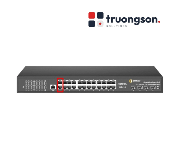 Switch PoE 24 Cổng RJ45 + 4 Cổng Quang SFP+ 10G, Managed GTWave Non-China, chuẩn NDAA GTW-P24X4