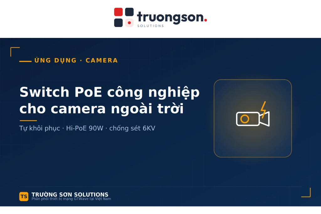 Switch PoE công nghiệp GTWave cấp nguồn camera IP ngoài trời